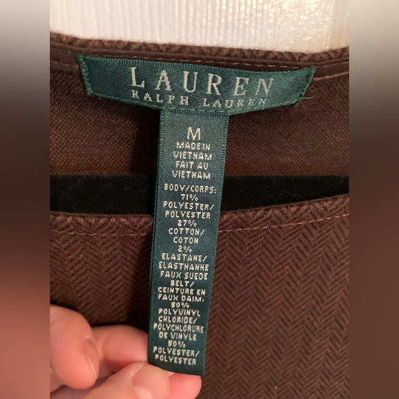 Lauren by Ralph Lauren brown herringbone belted dress - Picture 12 of 12